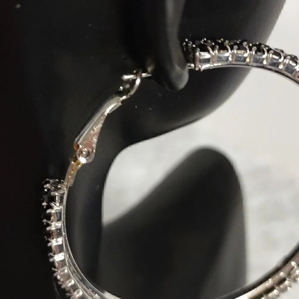 Austrian Crystal Hoop Earrings - Picture 6 of 8